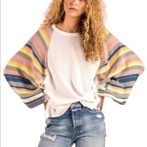 Free People Rainbow Dreams Knit Top